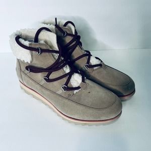 Sorel Harlow Khaki Waterproof Ankle Booties New 11